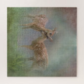 鹿パステル動物コンテンポラリー芸術の無垢 ジグソーパズル (横)