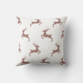 鹿パターンフェイクバラ金ゴールドピンクグリッタールック クッション (裏面)