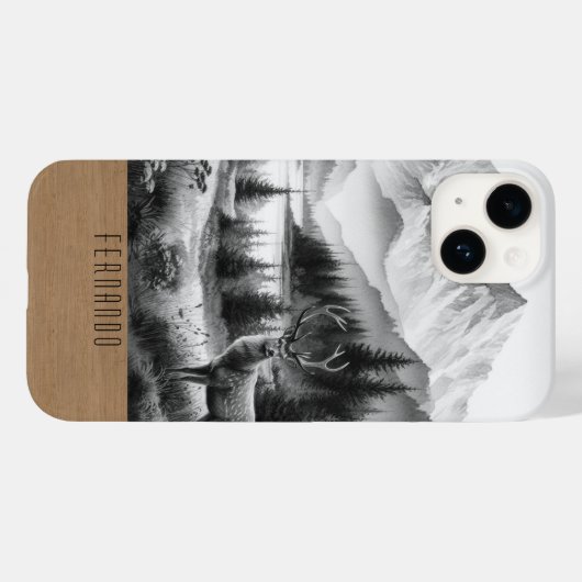 鹿パーソナライズされたの電話事件彼のためのギフト Case-Mate iPhoneケース (裏面 (横))