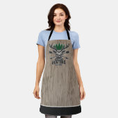 鹿パーソナライズされたエルクハンターボウ狩りロッジ エプロン (着用した状態)