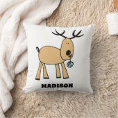 鹿パーソナライズされたカワイホリデイ装飾用クッション クッション (ブランケット)
