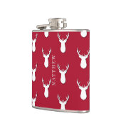 鹿パーソナライズされたトロフィパターンフェスティバル フラスク (左)