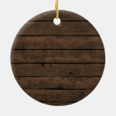 鹿パーソナライズされたベビー素朴初めてのクリスマスセラ セラミックオーナメント (裏面)