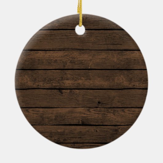 鹿パーソナライズされたベビー素朴初めてのクリスマスセラ セラミックオーナメント (裏面)