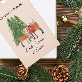 鹿パーソナライズされた家族クリスマスギフトタグ ギフトタグ