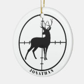 鹿パーソナライズされた標的 セラミックオーナメント (左)