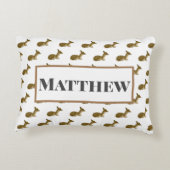 鹿パーソナライズされた甘い子_ウッドランド アクセントクッション (裏面)