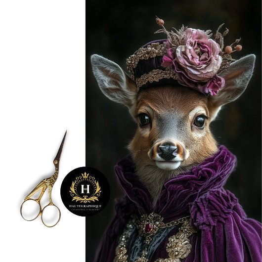 鹿ビクトリアンポートレート切り離し 薄葉紙