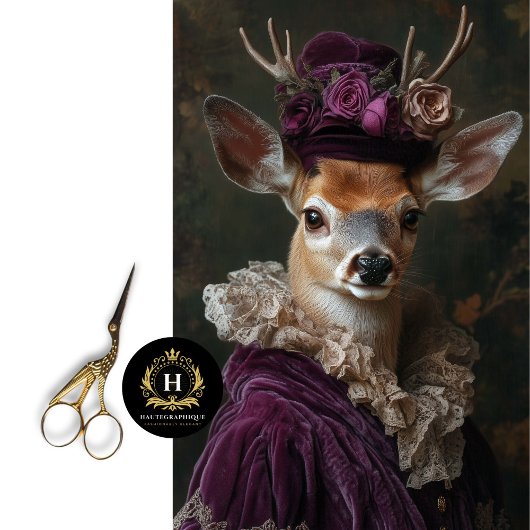 鹿ビクトリアンポートレート切り離し 薄葉紙