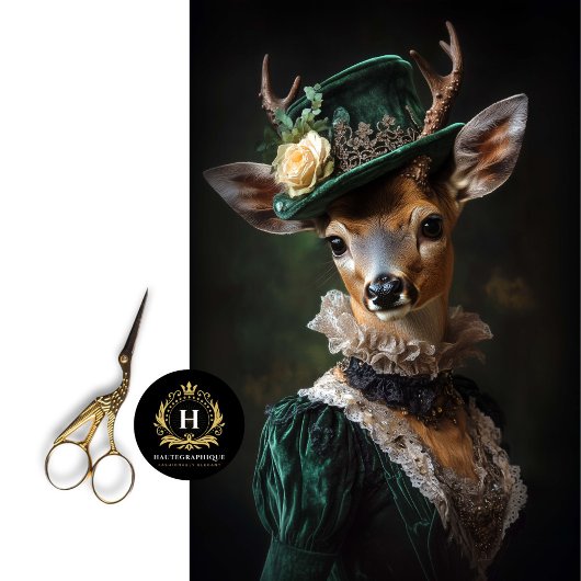 鹿ビクトリアンポートレート切り離し 薄葉紙