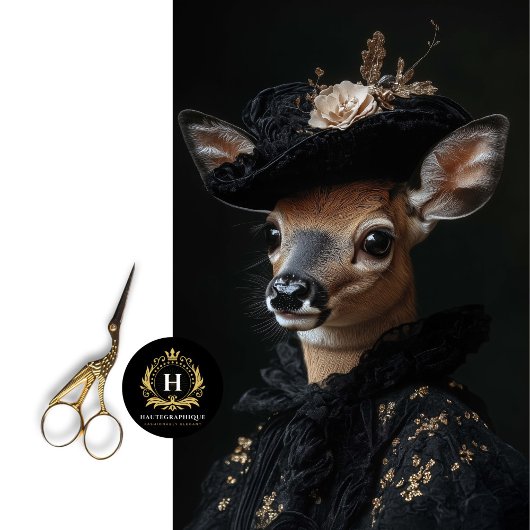 鹿ビクトリアンポートレート切り離し 薄葉紙