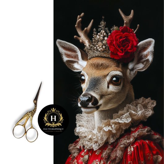 鹿ビクトリアンポートレート切り離し 薄葉紙