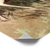 鹿ビクトリアン付き女性の水色 ポスター (角)