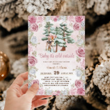 鹿ピンクの赤ちゃんガールシャワー