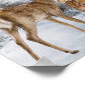 鹿ファミリーの水彩 ポスター (角)