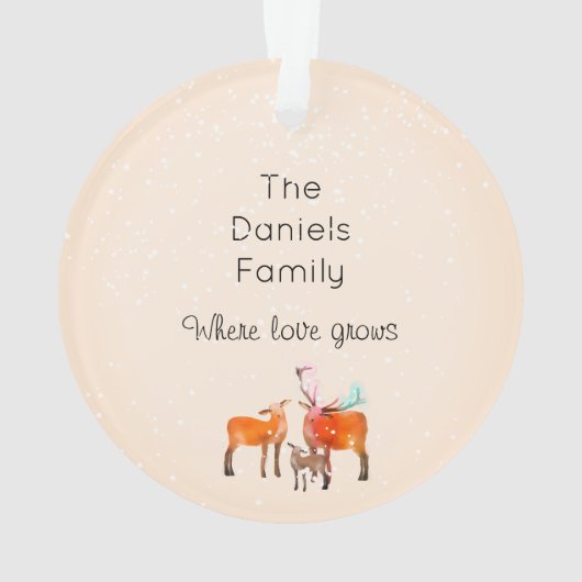 鹿ファミリー初めてのクリスマスアクリル装飾 オーナメント (裏面)