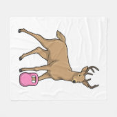 鹿フィットネスダンベル フリースブランケット (正面(横))