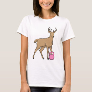 鹿フィットネスダンベル Tシャツ