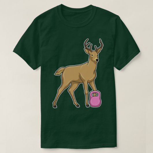 鹿フィットネスダンベル Tシャツ (デザイン正面)