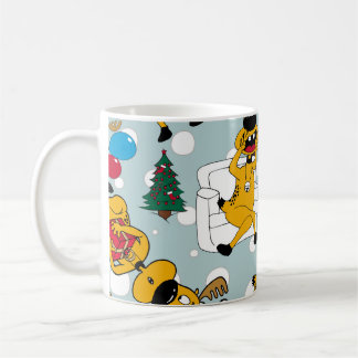 鹿フェスティバル：クリスマスパターンデザイン コーヒーマグカップ