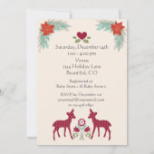 鹿フォークアートウィンターベビーシャワー招待状 招待状 (裏面)