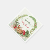 鹿フローラの赤ちゃんシャワー スタンダードカクテルナプキン (角)