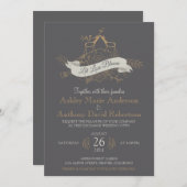 鹿フローラマウンテンウッドシーアルパイン結婚ズ 招待状 (正面/裏面)