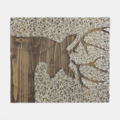 鹿プリントフリースブランケット フリースブランケット (正面(横))