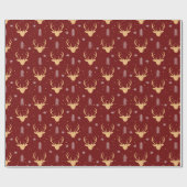 鹿プリント包装紙 ラッピングペーパー (フラット)