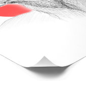 鹿ヘッドスタンスケッチレッドサークルアニマルアート フォトプリント            (角)