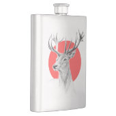 鹿ヘッドスタンスケッチレッドサークルアニマルアート フラスク (右)