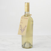 鹿ヘッド大〔雄ジカの〕枝角ブラックエッチング顔タン ボトルネックタグ (アングル)