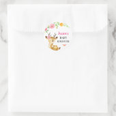 鹿ベビーガールシャワースプリンクルゲストフライトピンク ラウンドシール (バッグ)