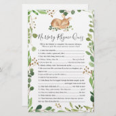 鹿ベビーシャワー子供部屋ライムクイズゲーム (正面/裏面)