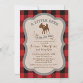 鹿ベビー素朴シャワー招待状 招待状 (正面)