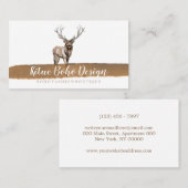 鹿ホーンアントラーボーホウォーター色のロゴ 名刺 (正面/裏面)