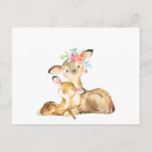 鹿ボホフローラ蔵書持参ベイビーシャワー インビテーションポストカード (裏面)