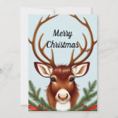 鹿ポートレートフラットホリデーカード シーズンカード (正面)