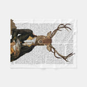 鹿ポートレート フリースブランケット (正面(横))