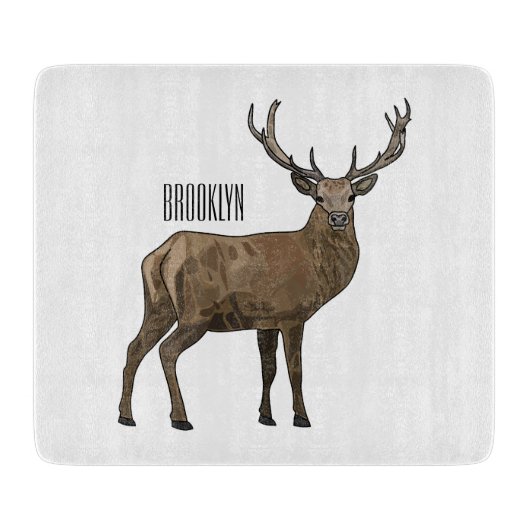 鹿マンガイラストレーション カッティングボード (正面)