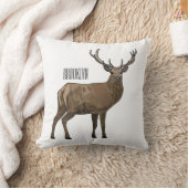 鹿マンガイラストレーション クッション (ブランケット)