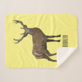 鹿マンガイラストレーション シェルパブランケット (正面(横))