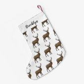 鹿マンガイラストレーション スモールクリスマスストッキング (裏面 (吊り時))