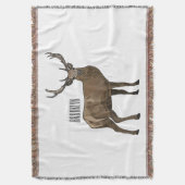 鹿マンガイラストレーション スローブランケット (正面縦)