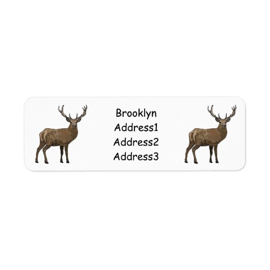 鹿マンガイラストレーション ラベル (正面)