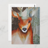 鹿ミックスメディア葉書 ポストカード (正面/裏面)