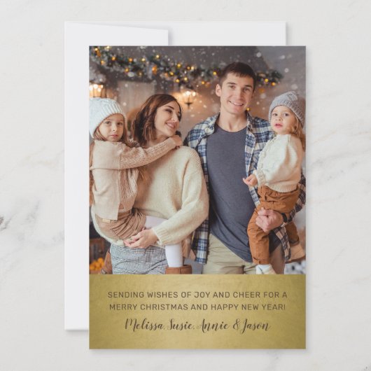 鹿メリーおもしろいクリスマス家族の写真 シーズンカード (裏面)