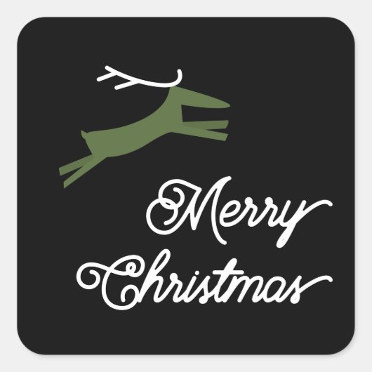 鹿メリーのクリスマス封筒用シール スクエアシール (正面)