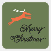 鹿メリーのクリスマス封筒用シール スクエアシール (正面)