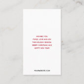 鹿メリークリスマスと風光明媚な冬の湖 名刺 (裏面)